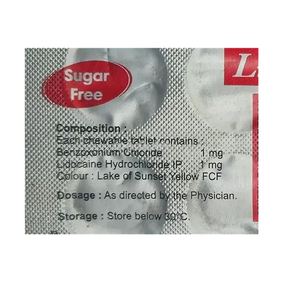 lidocam chew tablet 15's